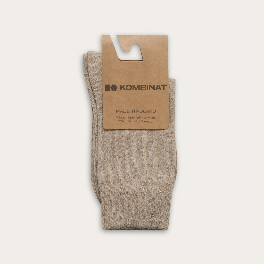 Natural Hemp/Cotton Blend Crew Socks