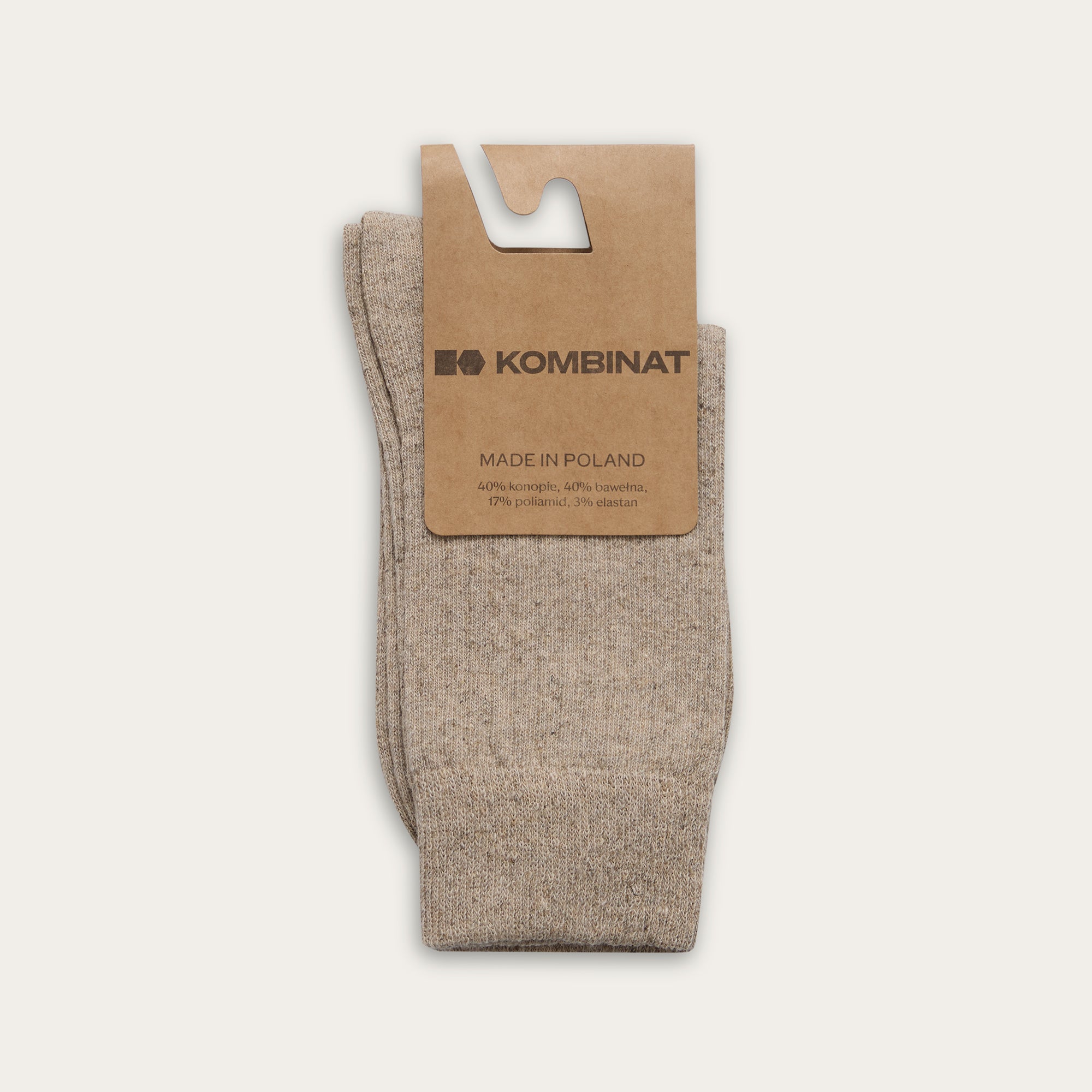 Natural Hemp/Cotton Blend Crew Socks