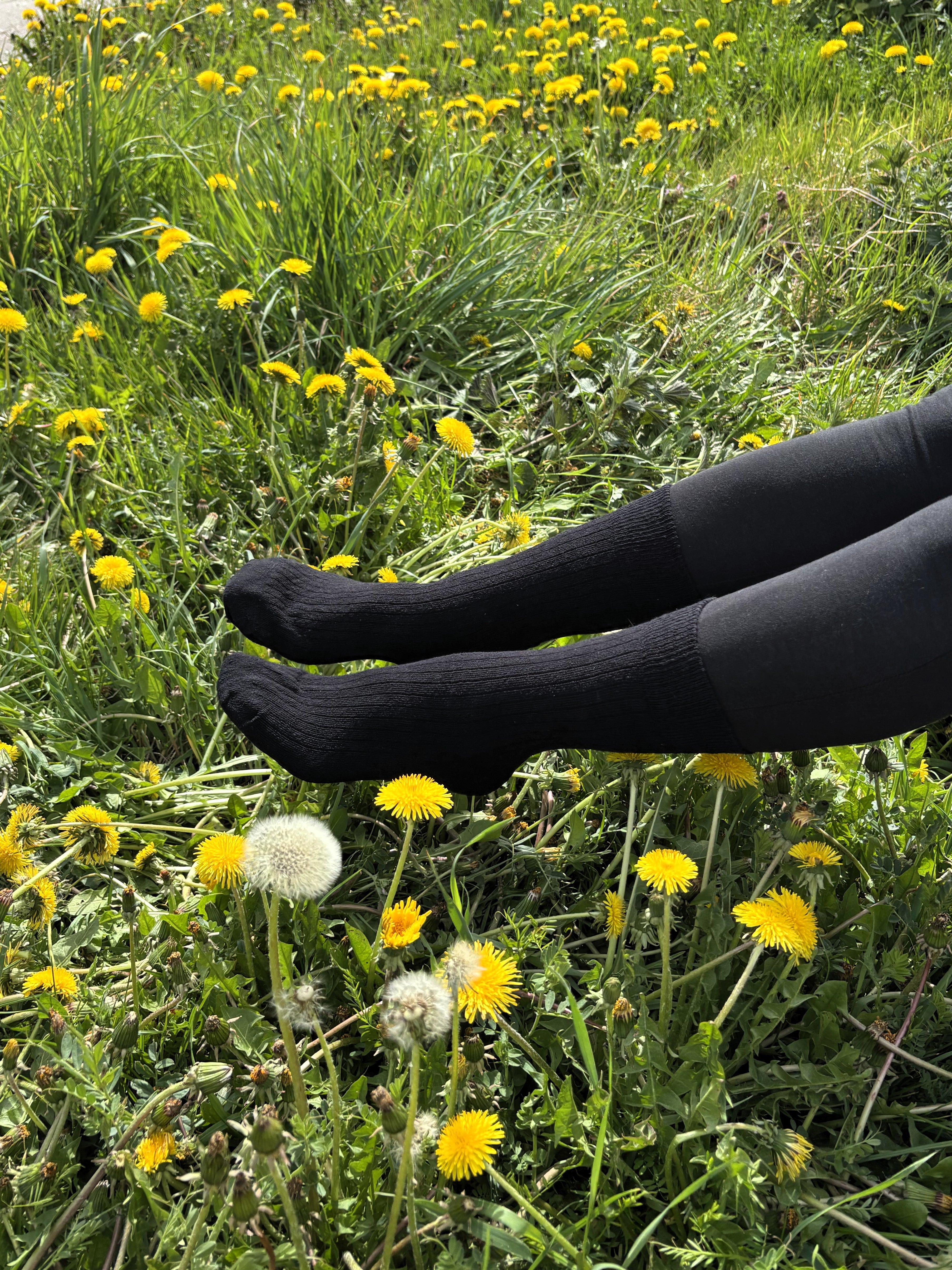 Black Hemp/Cotton Blend Crew Socks