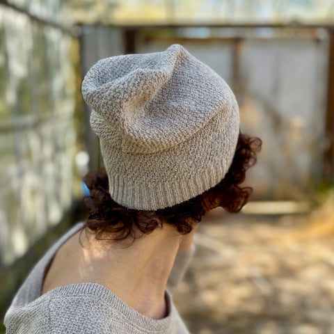 Thin hemp/cotton beanie, natural