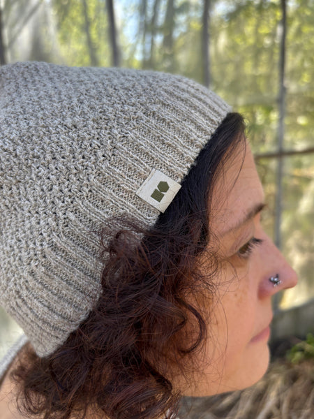 Thin hemp/cotton beanie, natural