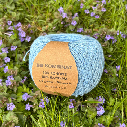 Hemp/cotton yarn, light blue